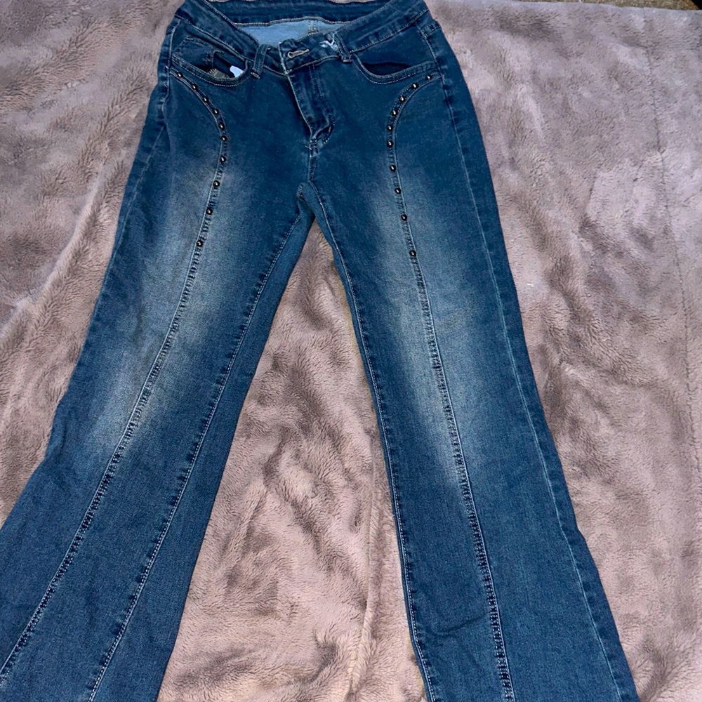 SHEIN Dark Blue Flare Jeans/WOMAN